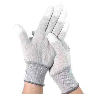 RELIFE RL-063 Anti Static Antiskid Glove PU Coated Finger Part Clean Gloves Knitted Glove for PC Computer Phone Repair tools - ORIWHIZ