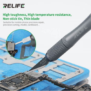 RELIFE RL-101B 8 in 1 Knife Set Blades for repair Moblie Phone maintenance tools Set for BGA Remove glue edge Thin blade - ORIWHIZ