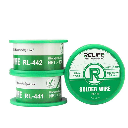 RELIFE RL-440 RL-441 RL-442 Solder Wire 0.3/0.4/0.5/0.6mm Rosin Core Tin Soldering Wire Roll Reel Welding Line - ORIWHIZ