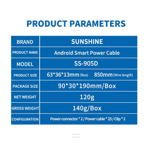 SS-905D Power Boot Line Cable DC Power Supply Current Testing Cable for Iphone And for Android Power Detection Line - ORIWHIZ