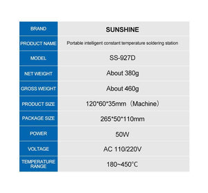 SS-927D Portable Intelligent Constant Temperature Soldering Station For Mobile Phone Motherboard Welding Repair Tools - ORIWHIZ