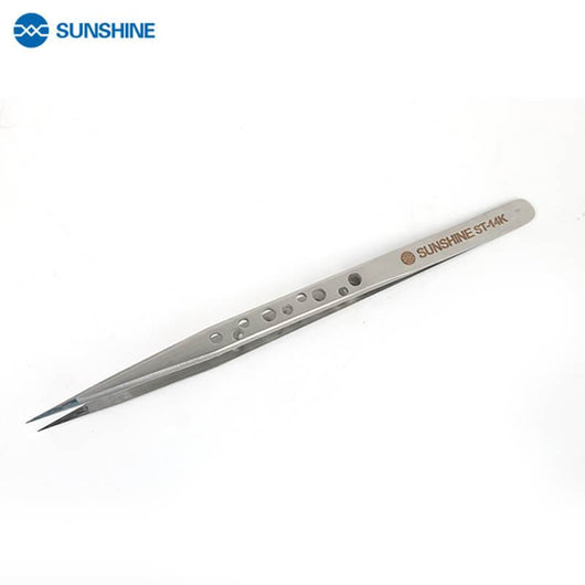 SUNSHINE ST-14K SUNSHINE ST-14K Tweezers ultra-precision straight tweezers With Holes Anti-Static Maintenance Tool For Repair - ORIWHIZ