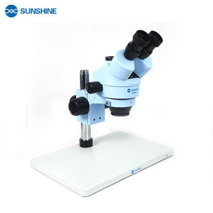 SUNSHINE SZM45T-B3 Microscope 7X-45X with Base Table Pillar Stand Zoom Trinocular Stereo Microscopio For Mobile Phone Repair - ORIWHIZ