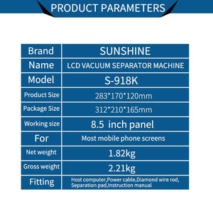 SUNSHINHE S-918K High Quality With Low Price Heating Plate Vacuum LCD REPAIR Separator Machine - ORIWHIZ