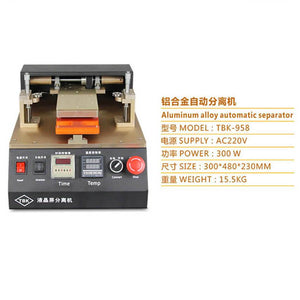 TBK 958 Build-In Air Pump Automatic Vacuum Separator LCD Separating Machine for Mobile refurbishing - ORIWHIZ