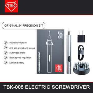 TBK BK-008 Precision Electric Screwdriver Mobile Phone Repair for iPhone iPad Samsung - ORIWHIZ