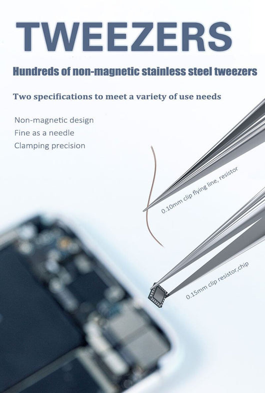 Ultra-sharp Non-Magnetic Dtainless Dteel Wear-Resistant Mobile Phone Fingerprint Fly line Maintenance Hard Tweezers - ORIWHIZ