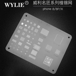 WYLIE BGA Reballing Stencil for iPhone 5/5S/6/6S/7/8 Plus/X/XR/XS 11 12 Pro Max Baseband CPU RAM Nand WiFi Power IC Chip Tin Net - ORIWHIZ