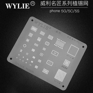 WYLIE BGA Reballing Stencil for iPhone 5/5S/6/6S/7/8 Plus/X/XR/XS 11 12 Pro Max Baseband CPU RAM Nand WiFi Power IC Chip Tin Net - ORIWHIZ