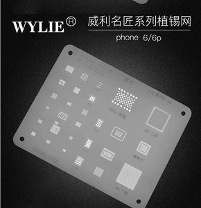 WYLIE BGA Reballing Stencil for iPhone 5/5S/6/6S/7/8 Plus/X/XR/XS 11 12 Pro Max Baseband CPU RAM Nand WiFi Power IC Chip Tin Net - ORIWHIZ