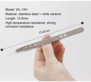 WYLIE Ceramic Tweezers Pure Manual Grinding Antistatic Diamagnetism Short Circuit Prevention High Temperature Resistance - ORIWHIZ