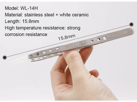 WYLIE Ceramic Tweezers Pure Manual Grinding Antistatic Diamagnetism Short Circuit Prevention High Temperature Resistance - ORIWHIZ